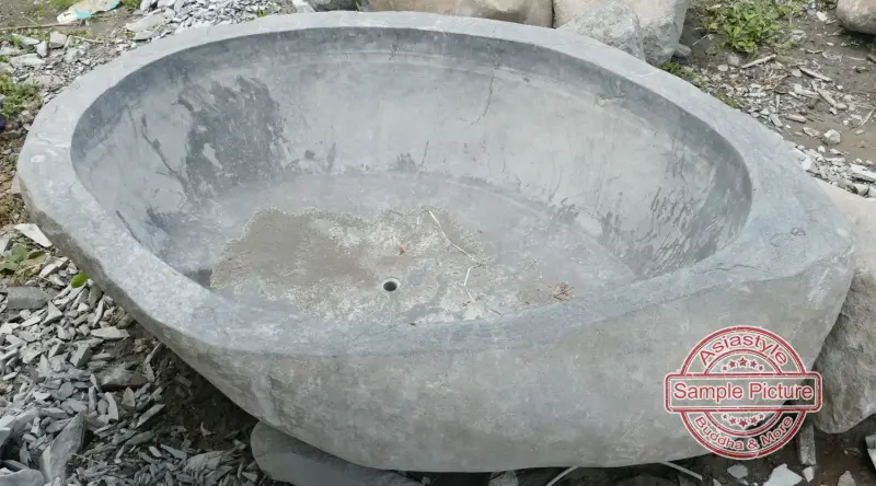Product image of the product “Riverstone bathtub, natural surface, polished inside. Dia approx 191-200cm Height 51-60cm ”